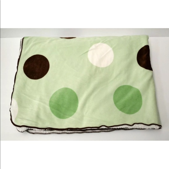 Koala Kids Other Koala Baby Blanket Green Plush Brown White Circles